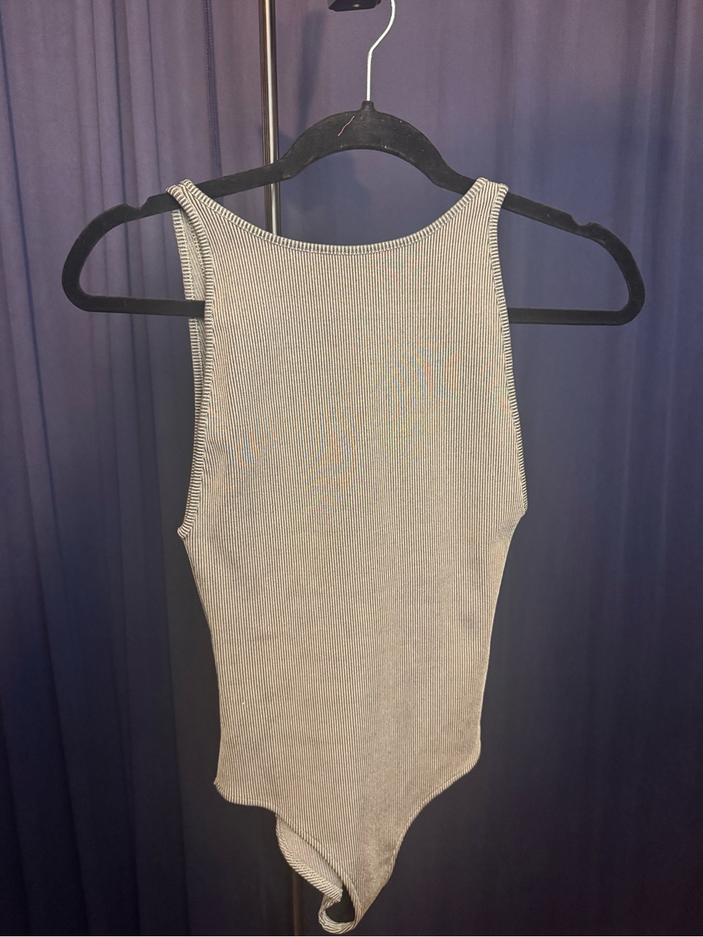 NWT H&M Gray Ribbed Low Back Bodysuit Y2K Going Out Top